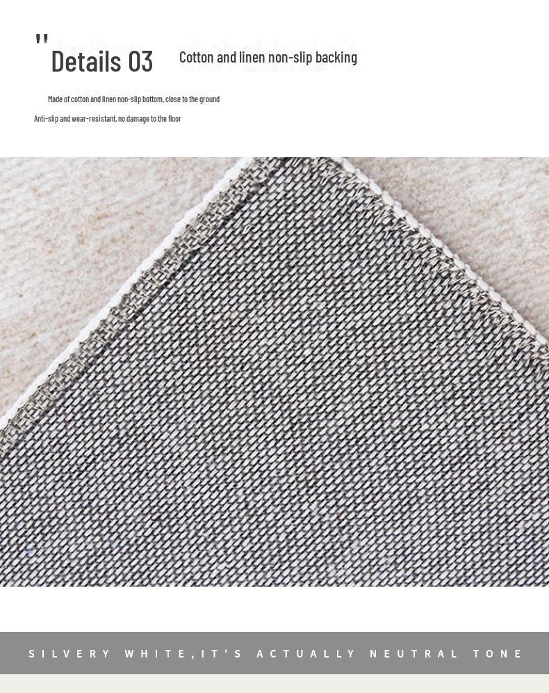 2024 Современный кремовый ковер с длинным ворсом для прикроватной тумбочки и гостиной