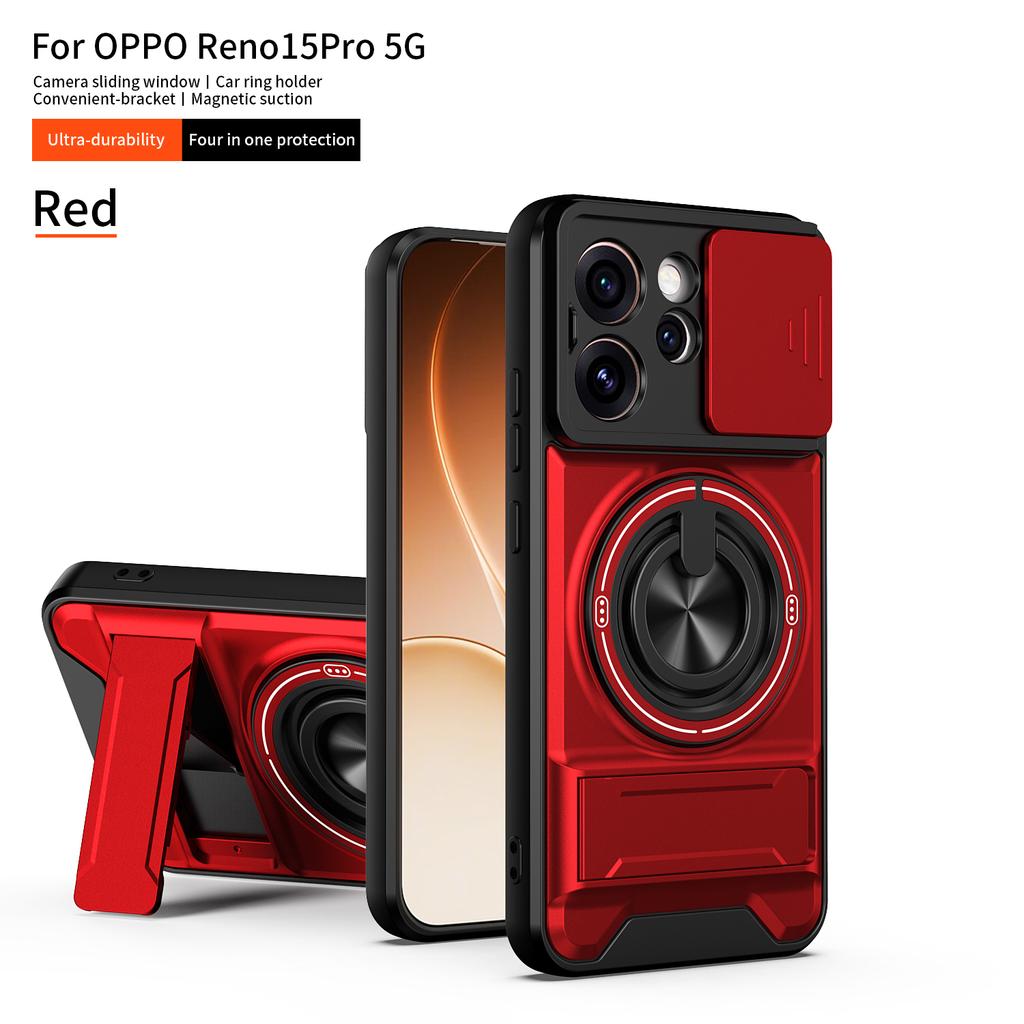 Чехол для Oppo Reno15 Pro Чехол-книжка Oppo Reno15 Pro mini Чехлы Магнитный держатель-книжка Magsafe Военная броня Защитная крышка для камеры
