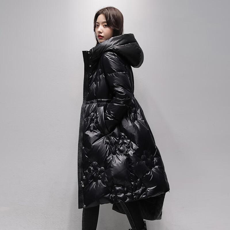 Женский пуховик Snow Flying с капюшоном, приталенного кроя, удлиненный