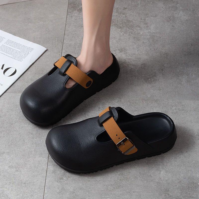 Hole sandals versatile half slippers women's 2025 spring and summer new outer wear bag head soft sole non-slip women's cool slippers
