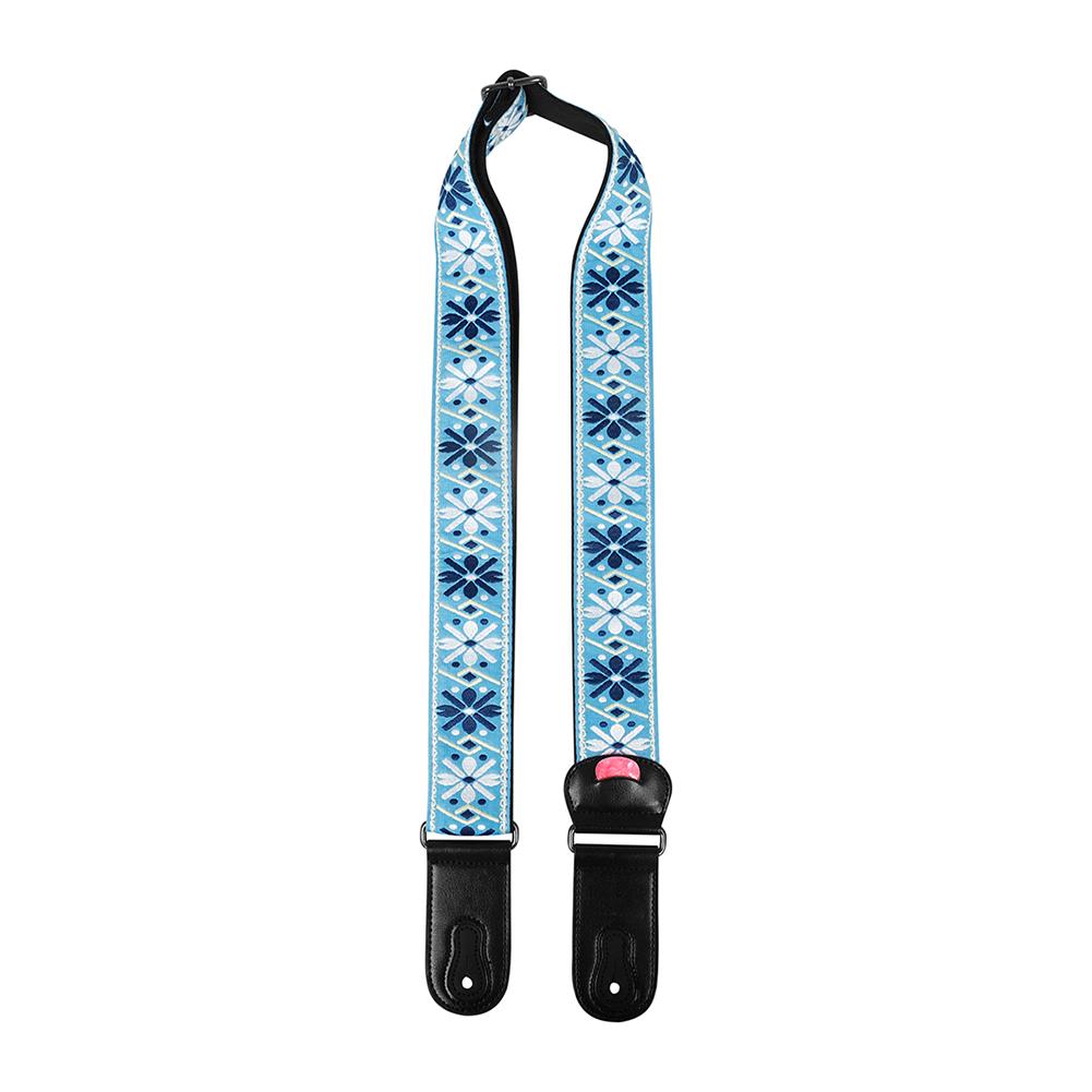 Guitar Strap Adjustable Length From 94 To 156CM Electric Guitar Bass Cotton Straps Embroidery Pattern Ukulele Strap Accessories