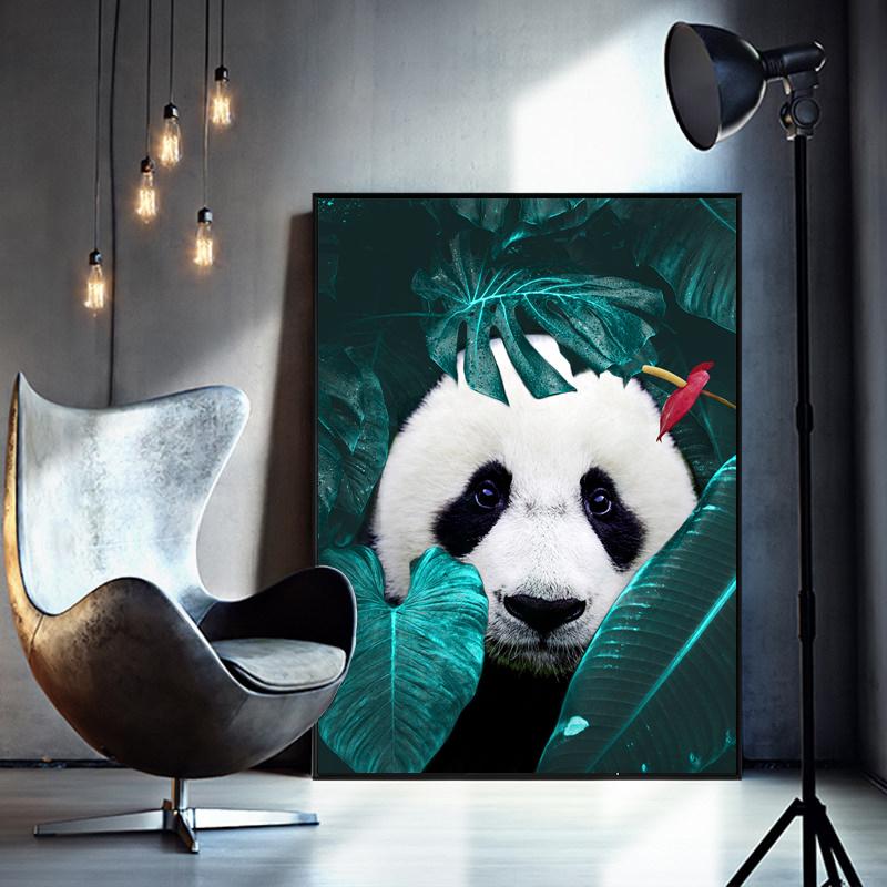 Лев и тигр цветы холст живопись животные Куадрос постеры и принты скандинавские настенные художественные картины для гостиной домашний декор