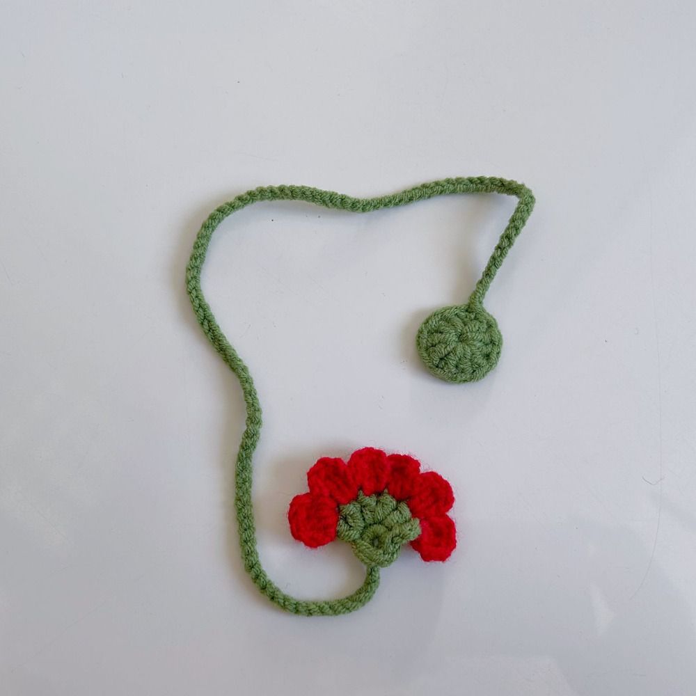 Daisy Flower Knitted Bookmark Handmade Crochet Book Marker Creative Floral Pendants Perfect Gift