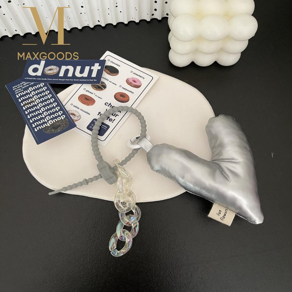 Confession Smooth Key Lanyard Cotton Filled Love Heart Keychain Soft Colour Bag Accessories Bag