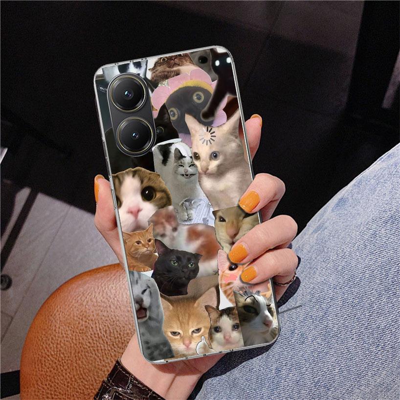 Crying Cat Memes Phone Case For Xiaomi Poco X7 X6 X5 Pro F7 Ultra Redmi 15C 15 13C 13 12C 12 10 10A 10C 9 9A 9C 9T Cover Poco X7