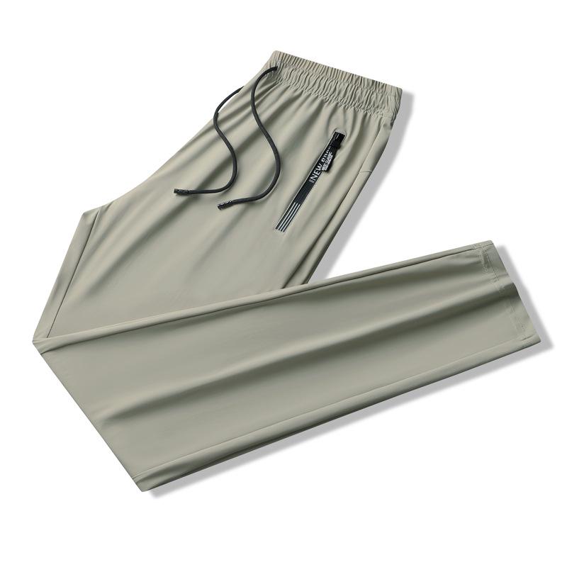 Мужские быстросохнущие повседневные брюки Ice Silk: Дышащий, Свободный крой, Эластичные манжеты, Летняя спортивная одежда