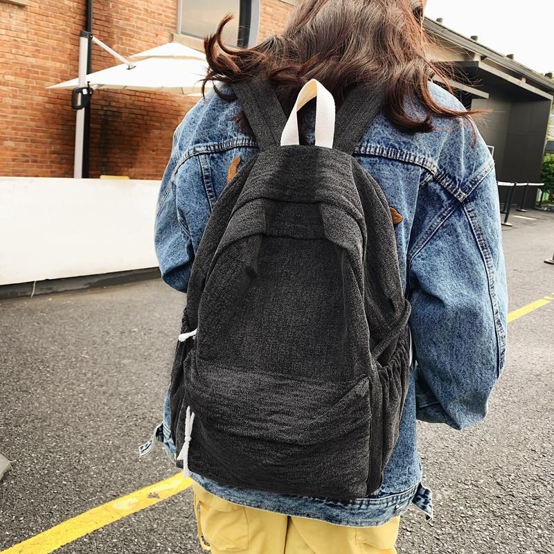 Школьный женский рюкзак в стиле ретро, ​​холст, большая вместимость, студенческий рюкзак