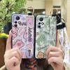 Anti-knock Wrist Strap Phone Case For Infinix Zero X/X Pro/X6811/X6811B Phone Holder Cartoon Wristband Silicone Cute