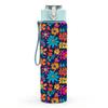 1PC Dense Bohemian Floral Seamless Print 750ml Color Plastic Sports Water Bottle Leakproof Flip Straw Lid Suitable for Sports Office Home Use