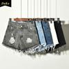 Baggy Jean Shorts Women Summer Big Size Holes To Thin Rough Edge Wide Leg A-line Hot Pants Women