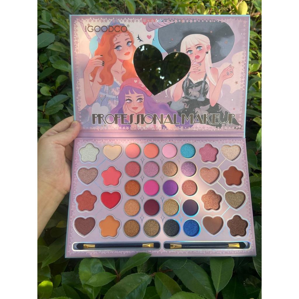 36-цветная палитра теней для век Girl Pattern с матовым перламутровым покрытием и кисточкой