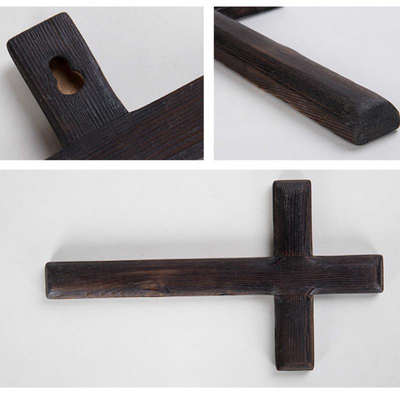 Религиозные принадлежности, христианский католический крест, подвеска на стену, черный деревянный ремесленный крест, украшение на стену