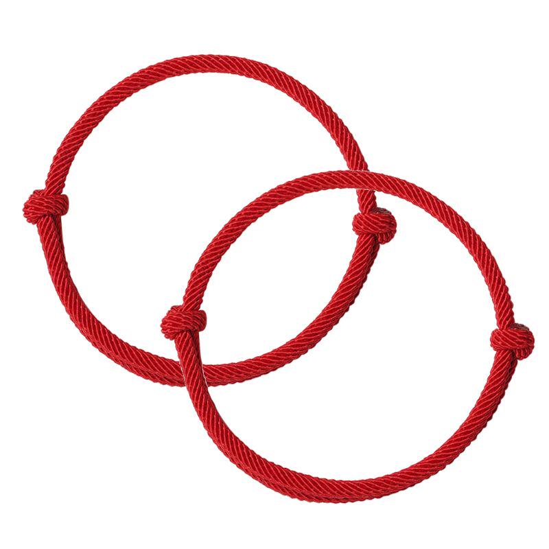 2Pcs Red String of Fate Friendship Bracelets Kabbalah Protection Good Luck Simple Matching Bracelets for Lover Women Men