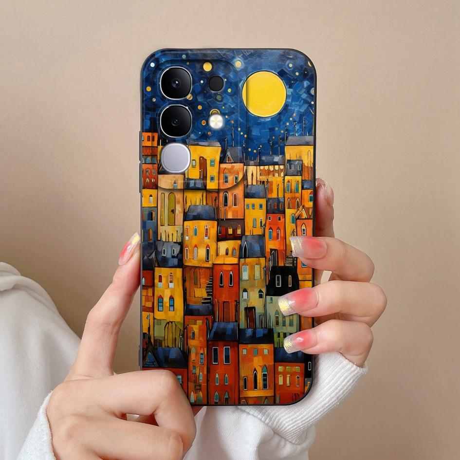 Для Vivo Y29 4G Новый чехол Милый кролик Звездные узоры Мягкий жидкий силикон Супер ударопрочные защитные чехлы Для корпуса Vivo Y 29
