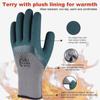 Зимние утолщенные и бархатные шины, резиновые износостойкие противоскользящие перчатки для охраны труда на строительной площадке, строительные перчатки