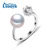 Natural Freshwater Pearl Rings For Women Fashion Female Cubic Zirconia CZ Ring Pearl Jewelry