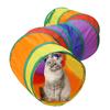 TJT Long Rainbow Cat Tunnel, 120cm, Washable, with Two Long S-Shaped Holes, Foldable, Easy To Store, Cat Play Area, Exercise Relief, Stress Relief