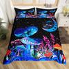 Cute Mushroom Duvet Cover Set Cartoon Mushrooms Comforter Cover Wild Mushroom Bedding Set Wildflower Botanical Plant Quilt Cover