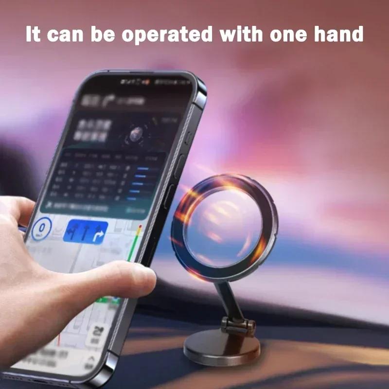 Magnet Navigation Car Phone Holder Adhesive Instrument Panel Phone Stands Strong Magnetic Attraction For iPhone 15 14 13 Por Max