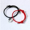 2Pcs Couple Minimalist Heart Lovers Matching Friendship Bracelet Rope Braided Magnetic Distance Bracelet Kit Lover Jewelry