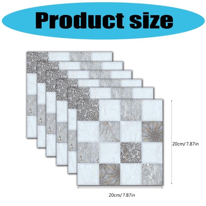 Настенная плитка Нескользящие ПВХ наклейки на пол 6 шт. Быстрая установка Наклейки для безопасности в ванной комнате Для влажных зон Стена над кухонной раковиной