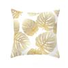 1Pcs New Nordic Gold Leaf Cushion Pillow Covers Soft Peach Velvet Cushions Cases For Sofa Bed Decor Pillowcase