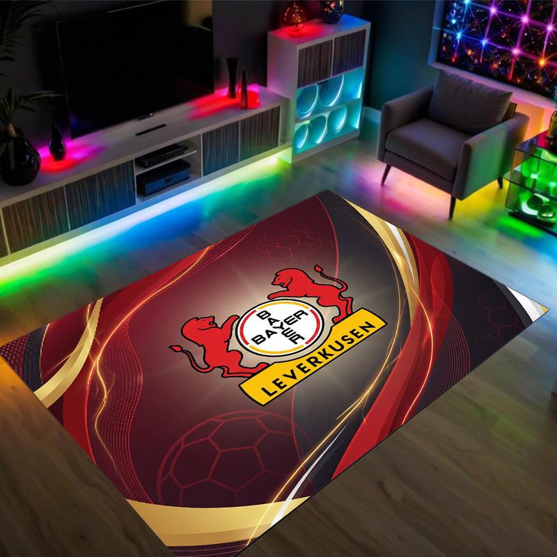 Bayer Leverkusen Football Design Crystal Velvet Carpet Cozy Non?Slip Printed Rug For Bedroom Living Room Entrance