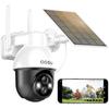 AOSU 2K Camera Surveillance WiFi Exterieure Sans Fil, Solaire, 360° Pan-Tilt, Camera Exterieur Sans Fil, Vision Nocturne, Détection