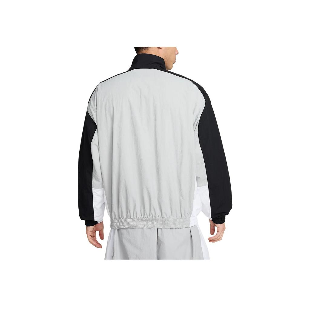 Nike Куртка мужская с цветным блоком, воротником-стойкой, застежкой-молнией и длинным рукавом, серая HQ6110-077