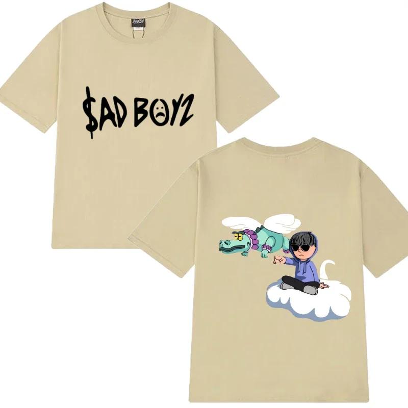 Популярный певец Junior H Sad boyz харадзюку Мультяшная графическая футболка Мужские Женские Оверсайз футболки с коротким рукавом Унисекс 100% Хлопок Топы