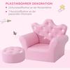 Children Kids Sofa Set Armchair Chair Seat with Free Footstool PU Leather for Girls 58L x 40.5W x 49H cm Pink