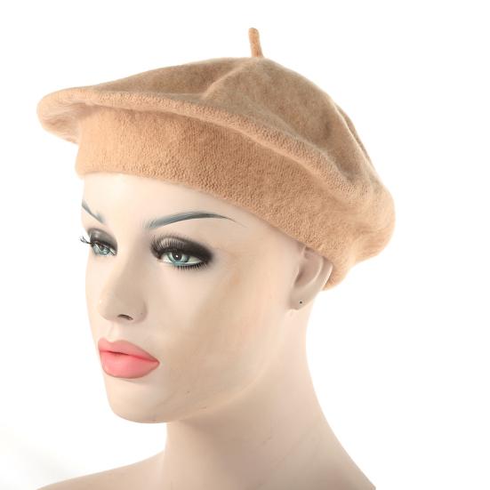 Женский однотонный теплый зимний берет для девочек, шапка-бини французского художника, лыжная шапка