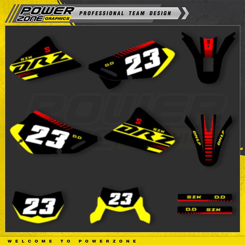 PowerZone Custom Team Graphics Decals Stickers Kit For SUZUKI DR650 1996-2014 2015 2016 2017 2018 2019 2020 2021 Decal 006