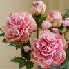 3 Heads Artificial Peony Flowers Bouquet Realistic Simulation Peony  Wedding Party Decor