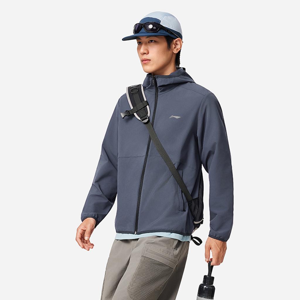 Li Ning Fitness Series Hooded Comfortable Simple Solid Color Versatile Casual Sports Jacket Men Jacket AFDVE81-11