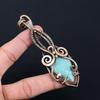 Amazonite Gemstone Pure Copper Wire Wrapped Handmade Pendant Jewelry For Her