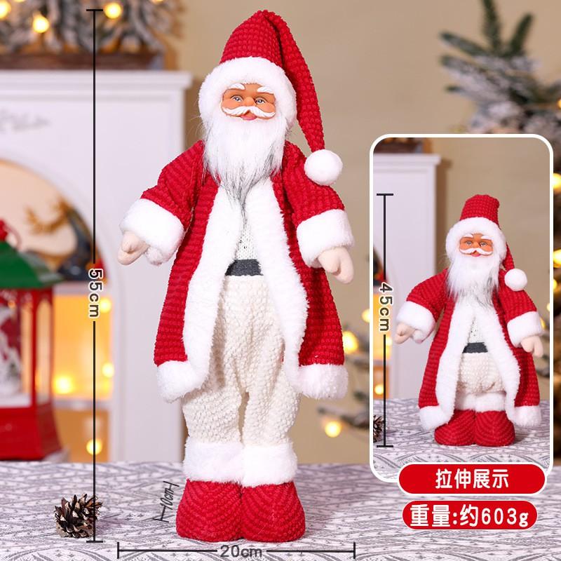 Christmas Stretchable Santa Snowman Reindeer Figurine Decor Standing Toy Kids Holiday Home Party Display