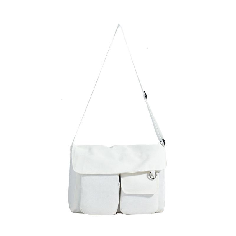 Large Capacity Student Messenger Bag Monochromatic Shoulder Bag Small Square Bag Korean Version Ins New