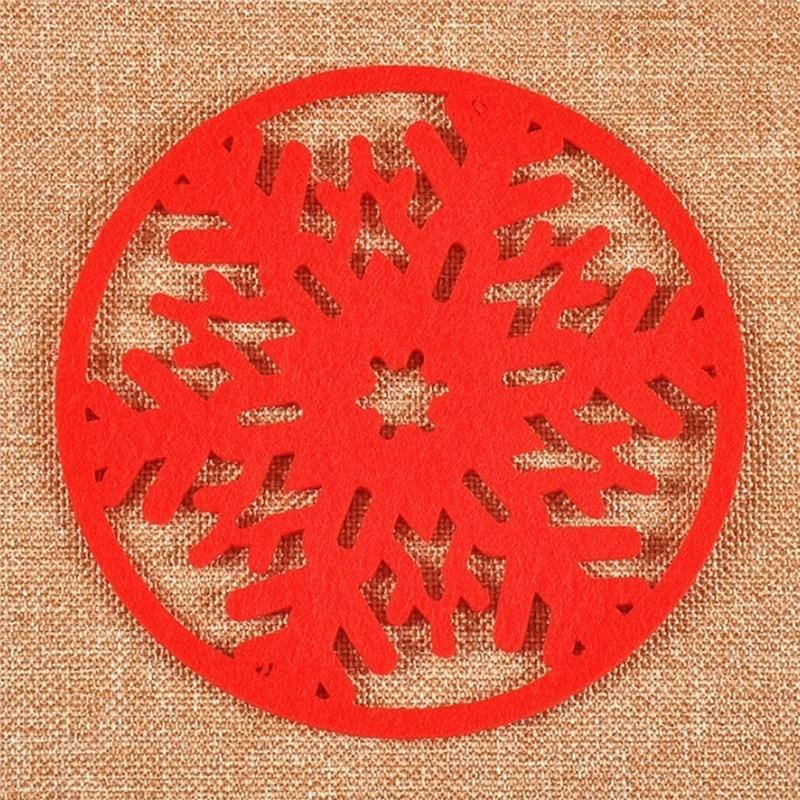 10 шт., рождественский коврик для кружки со снежинкой, подставка под чашку, нетканые подставки