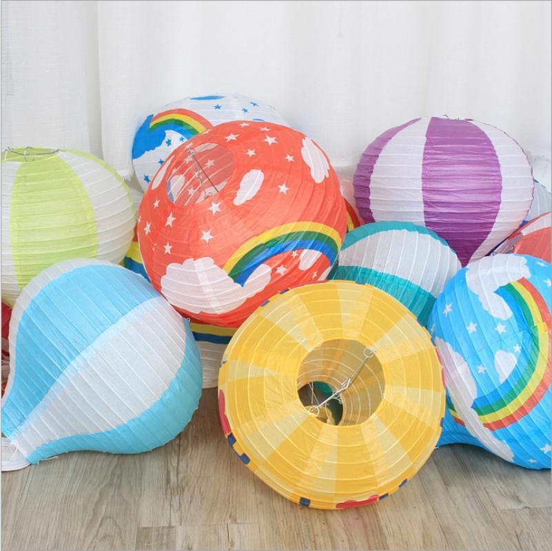 Товар 1 шт. Санта-Клаус Лось Воздушный шар 12 дюймов Бумажный фонарь Абажур DIY Поделки Подвесной потолочный Рождественские украшения Товары для вечеринки