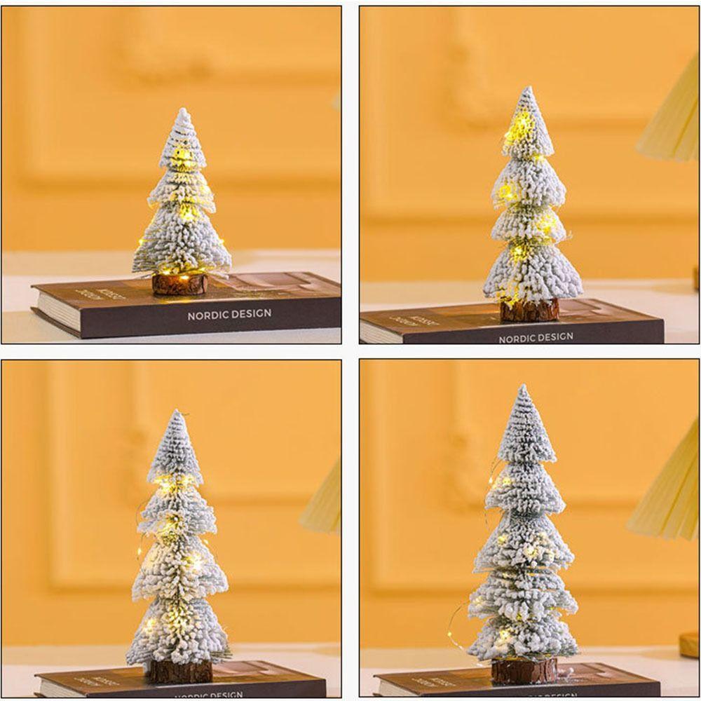 Handmade Flocked Cedar Tree Stable Mini Christmas Tree Mini Snow Pine Tree Party