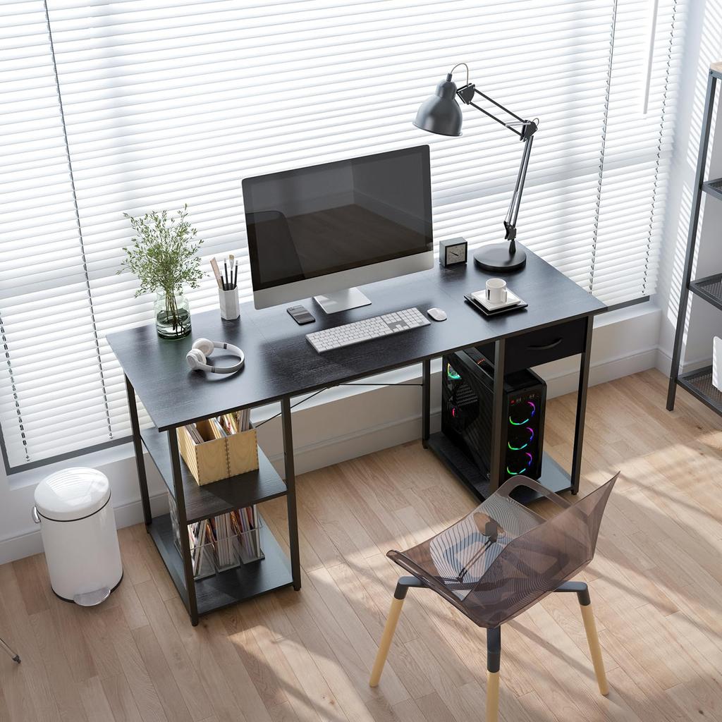 LYNCOHOME совместимый левый и правый компьютер ПК игровой кабинет компьютер рабочий стол с шириной черный стол, стол, стол, стол, стол, стол, стол, хранение,