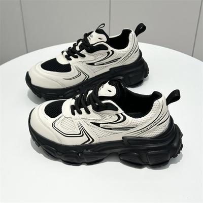 Туфли женские из натуральной кожи с дышащей сетчатой тканью на платформе, осенний новый стиль, дышащая сетчатая обувь в корейском стиле, универсальная спортивная обувь