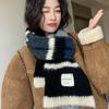 Thickened Knitted Stripe Scarf Korean Style Women Winter Scarves Multicolor Cashmere Shawl  Student