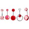 5Pcs Shiny Navel Belly Button Rings Women Barbell Body Piercing Jewelry