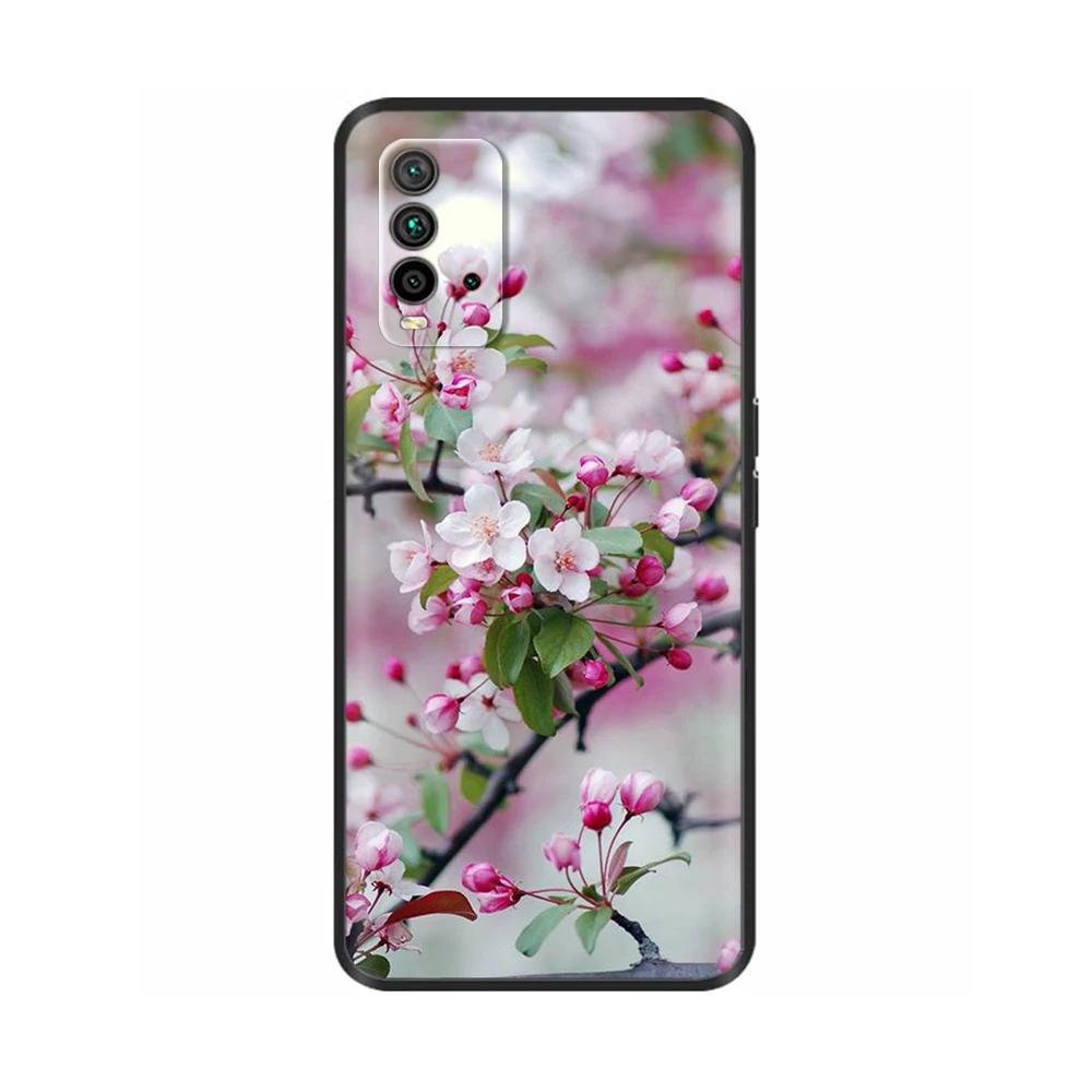 For Redmi 9T Case Silicone Back Cover Phone Case for Xiaomi Redmi 9T Redmi9t 9 T Soft Cases Fundas Para Bumper Coque Cat Flower