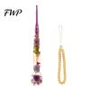 Knitting Tool Ergonomic Handle Floral Resin Crochet Hook, Dried Flower Clear Hand Sore Prevention Metal Head Hook with Beaded Wristlet for Arthritis