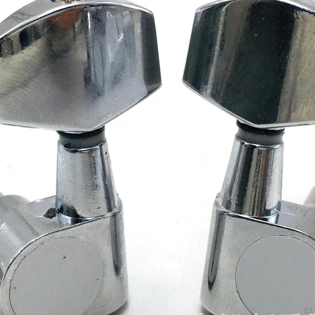 6x Guitar String Tuning Pegs Enclosed Locking Tuners Accurate Replacement Parts Knobs Keys