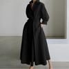 Женское платье Commuter Fashion POLO с воротником-поло, подкладкой, длинными рукавами, эластичным поясом, свободное платье
