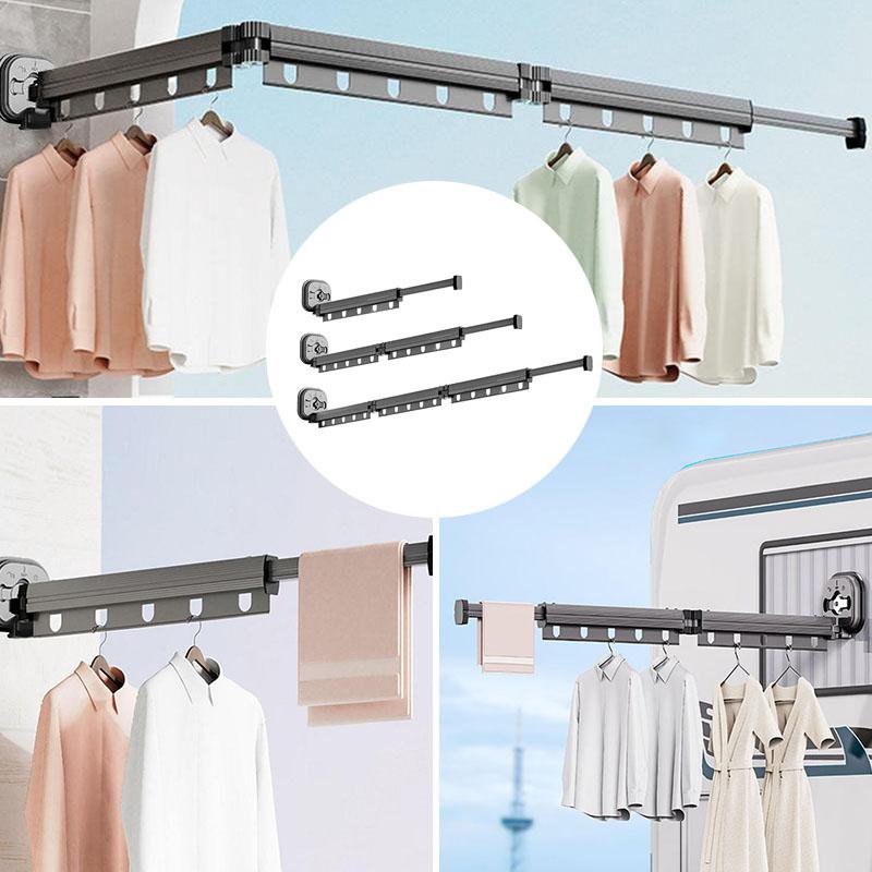 Portable Folding Drying Rack Traceless Wall Mounted Clothes Drying Rack Space Saving Clothes Hanger No Drilling Bathroom